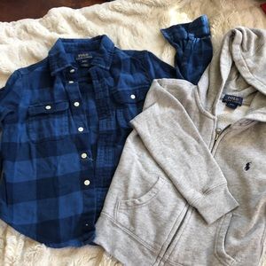 Bundle of Two: Polo Flannel and Hoodie